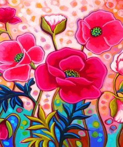 Pink Flower Plants paint by numbers