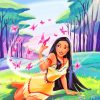 Cute Pocahontas And Butterflies paint by numbers