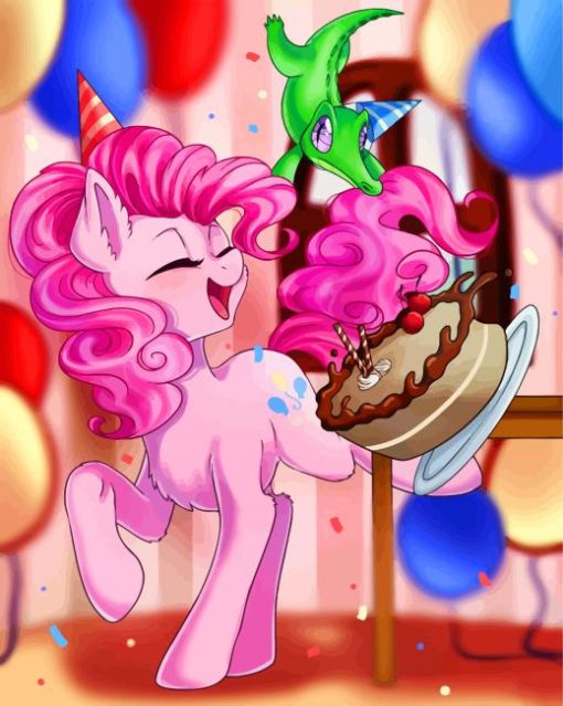 Happy Pony Pinkie Pie Birthday paint by numbers