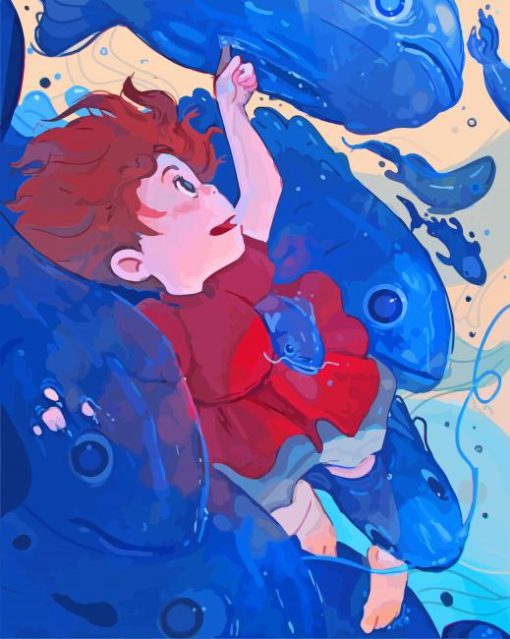 Ponyo Japanese Anime paint by numbers