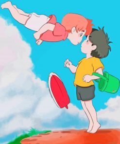 Couple Ponyo And Sosuke Anime paint by numbers