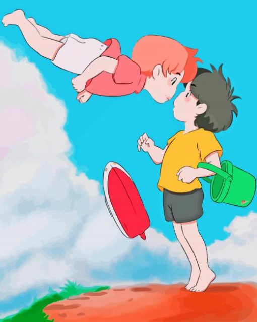 Couple Ponyo And Sosuke Anime paint by numbers