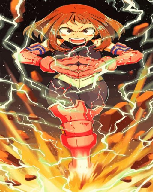 Powerful Ochako Uraraka paint by numbers