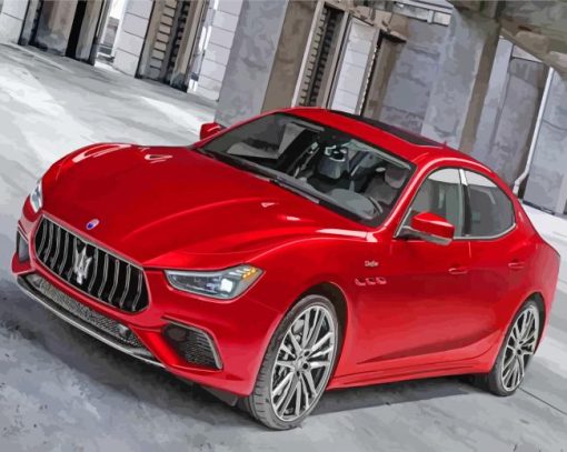 Red Maserati Carpaint by numbers