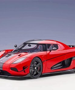 Red Koenigsegg Car paint by number paint by numbers