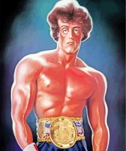 Rocky Balboa Caricature paint by numbers