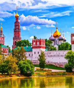 Russia Novodevichy Convent Moscow paint by numbers