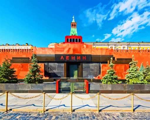 Lenin's Mausoleum Moscow Russia paint by numbers