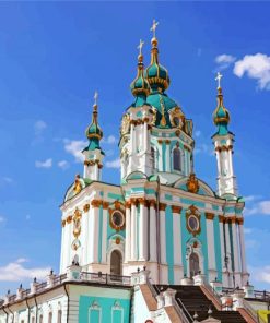 Saint Andrew's Church Kiev paint by numbers