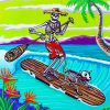 Skeleton Surf Paddle Boarding paint by numbers