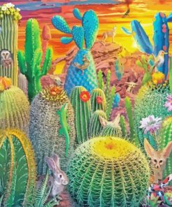 Succulent Desert Plants paint by numbers