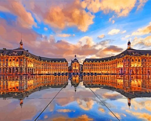 sunset-bordeaux-place-de-la-bourse-paint-by-number