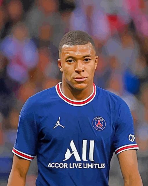 The Professional Football Player Kylian Mbappe paint by numbers