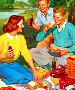 Vintage Family Picnic paint by numbers