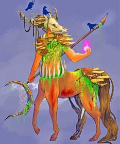 Weird Centaur Druid Art paint by numbers