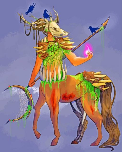 Weird Centaur Druid Art paint by numbers