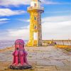 Whitby Abbey Lighthouse Harbour paint by numbers