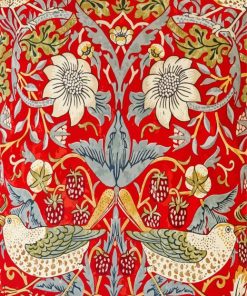 Strawberry Thief Red By William Morris paint-by-numbers