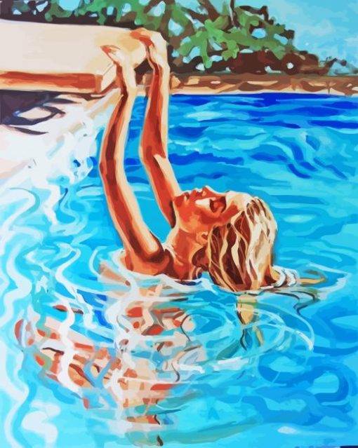 Woman In The Pool paint by numbers