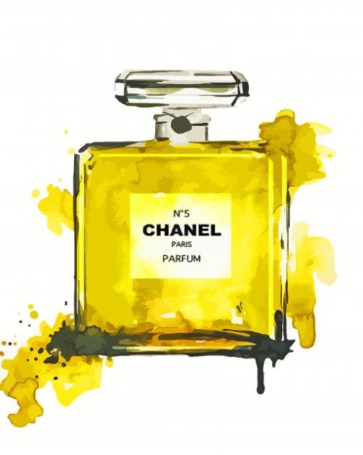 Yellow Chanel Perfume Illustration paint by numbers