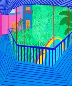 A bigger Interior With Blue Terrace And Garden Hockney paint by numbers