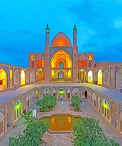 Agha Bozorg Mosque Iran paint by numbers