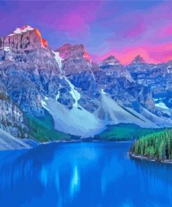 Alberta Moraine Lake At Sunset paint by numbers