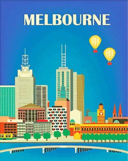 Australia Melbourne Poster paint by numbers