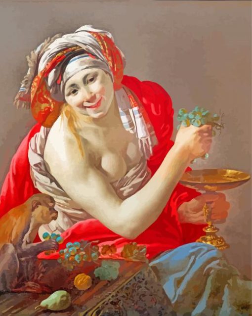 Bacchante With An Ape Hendrick Ter Brugghen paint by numbers