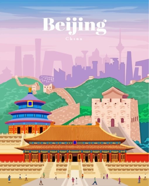 Beijing China Poster paint by numbers