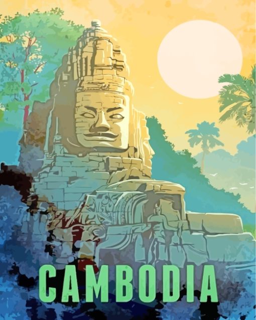 Cambodia Poster paint by numbers