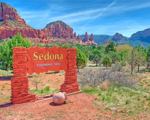 Cathedral Rock Sedona paint by numbers