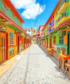 Colombia Colourful Houses paint by numbers