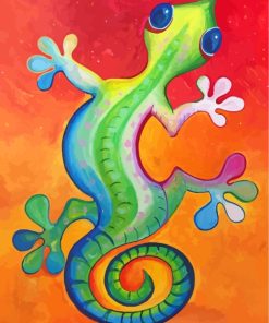 Colourful Lizard Gecko paint by numbers