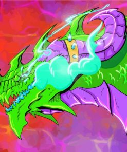 Colourful Neon Dragon paint by numbers