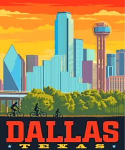 Dallas City Poster paint by numbers