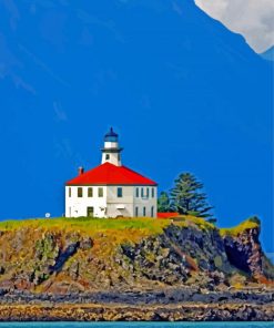 Eldred Rock Lighthouse Juneau paint by numbers