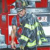 Firefighter Man Art paint by numbers