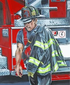 Firefighter Man Art paint by numbers