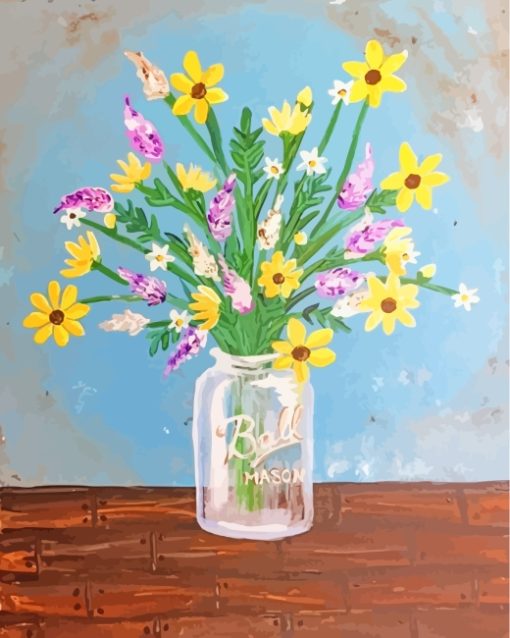 Flowers Jar paint by numbers