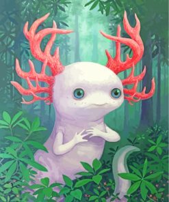 Forest Axolotl paint by numbers