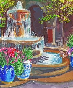 Garden Fountain Art paint by numbers