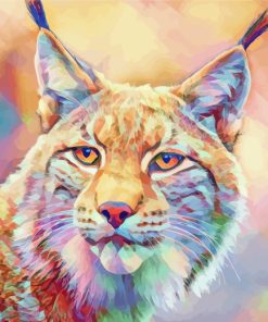 Geometric Colourful Bobcat paint by numbers