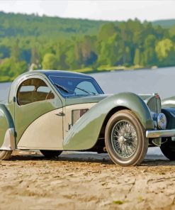 Green Vintage Bugatti paint by numbers