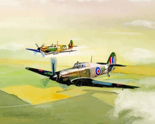 Hawker Hurricane And Supermarine paint by numbers