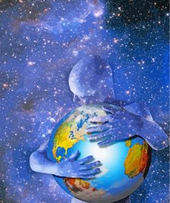 Hugging Planet Earth paint by numbers