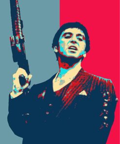 Illustration Tony Montana Scarface paint by numbers