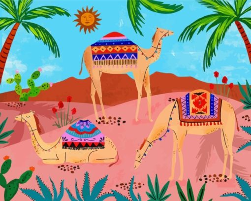 Indian Camels paint by numbers