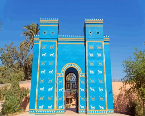 Ishtar Gate Iraq paint by numbers