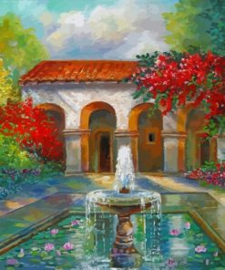 Italian Garden Fountain paint by numbers